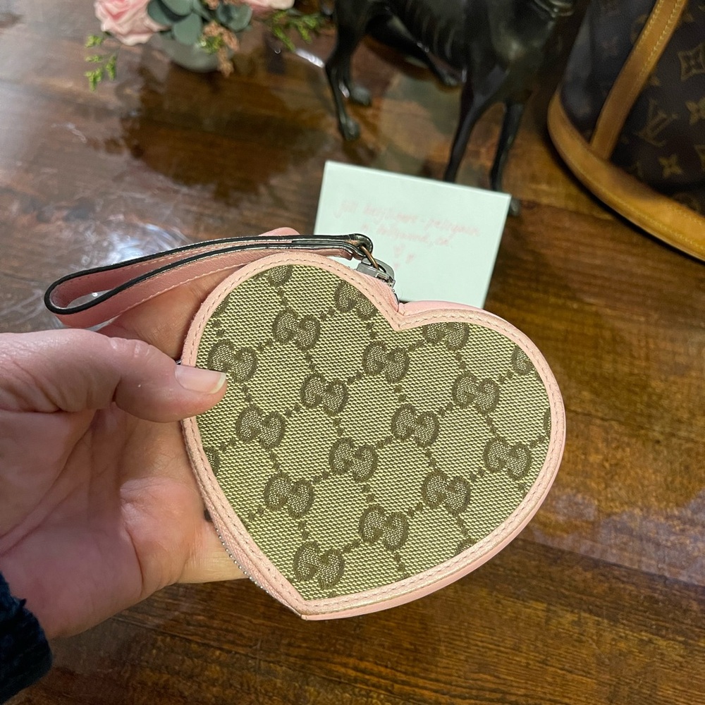 Gucci Heart-Shaped Coin Pouch / Wristlet / Micro Bag